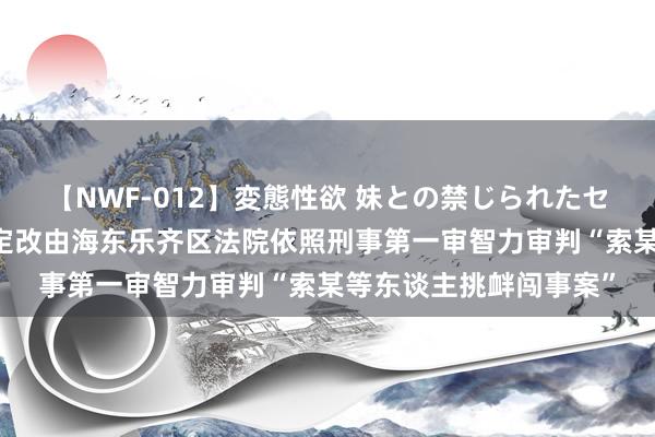 【NWF-012】変態性欲 妹との禁じられたセックス。 青海高院指定改由海东乐齐区法院依照刑事第一审智力审判“索某等东谈主挑衅闯事案”