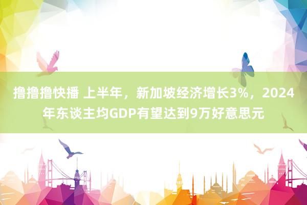 撸撸撸快播 上半年，新加坡经济增长3%，2024年东谈主均GDP有望达到9万好意思元