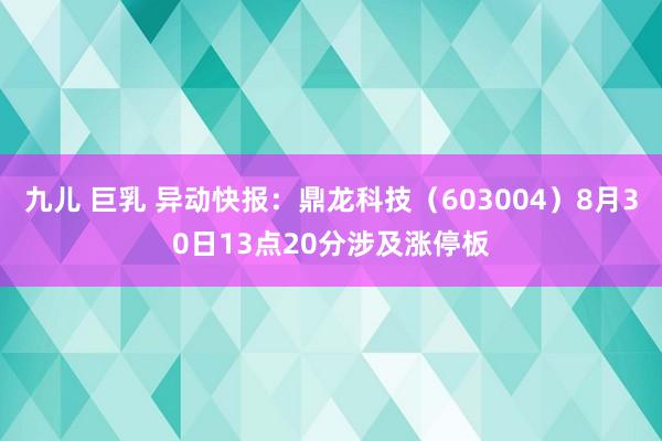 九儿 巨乳 异动快报：鼎龙科技（603004）8月30日13点20分涉及涨停板