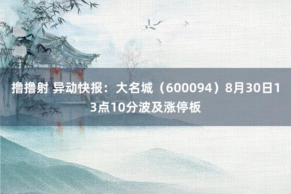 撸撸射 异动快报：大名城（600094）8月30日13点10分波及涨停板