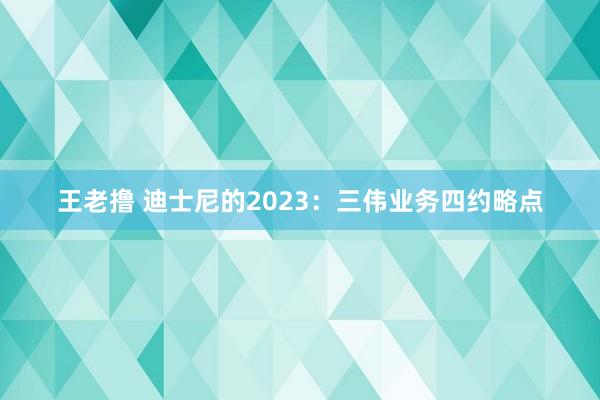 王老撸 迪士尼的2023：三伟业务四约略点