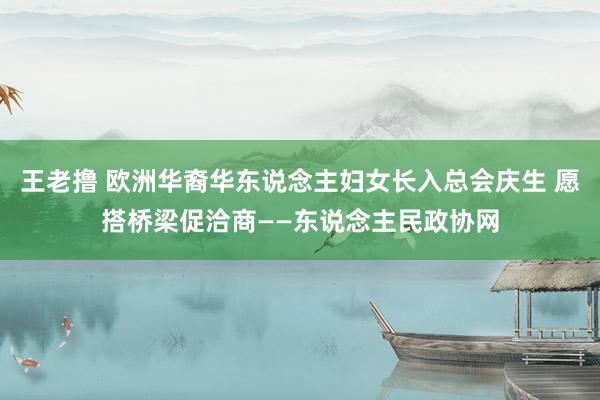 王老撸 欧洲华裔华东说念主妇女长入总会庆生 愿搭桥梁促洽商——东说念主民政协网