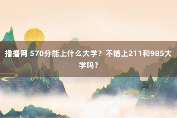 撸撸网 570分能上什么大学？不错上211和985大学吗？