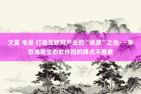 文爱 电报 打造互联网产业的“桃源”之地——来自海南生态软件园的蹲点不雅察