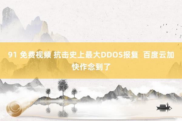 91 免费视频 抗击史上最大DDOS报复  百度云加快作念到了