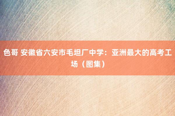 色哥 安徽省六安市毛坦厂中学：亚洲最大的高考工场（图集）